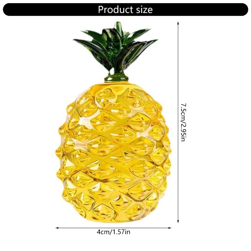 Handcrafts Crystal Pineapple Figurine Elegant Glass Artificial Fruit Sculpture Ornament for Home and Office Table Decors