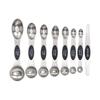 9-Piece Dual-End Stainless Steel Magnetic Measuring Spoons with Gram Scale