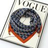 Women's 65" Silk Square Scarf with Magnetic Buckle – Autumn/Winter Print, Fashionable & Versatile Triangle Snood