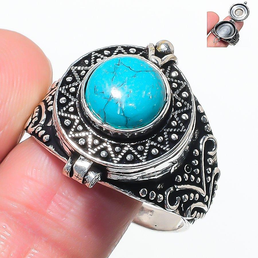 Natural Santa Rosa Turquoise 925 Sterling Silver Jewelry Ring Size 13 AR-17279