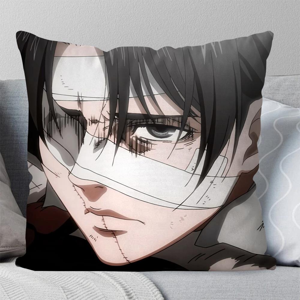 1pc Levi Ackerman Attack On Titan Pillow Case Square Pillow Bedroom Sofa Leisure Comfort Car Living Room Home Decoration 40X40