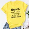 Halloween Womens Short Sleeved Tshirt Suitable for Womens Casual Fashion Witch Hat Printed Fun Tshirt