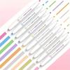 5pcs Dual-Tip Highlighters, 20 Vibrant Colors - Quick-Dry, Soft Pastel Shades for Journaling & Office Supplies