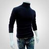 Men Shirt Solid Color Long Sleeves Slim Fit Breathable Basic Soft Half-high Collar Elastic Anti-shrink Autumn Tops Daily Clothes