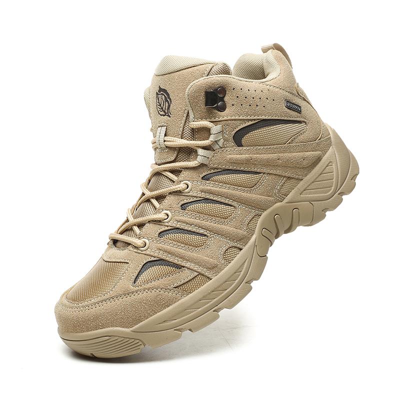 Mens New Fashion Outdoor Boots Breathable Hiking Boots Autumn Sneakers Lightweight Non Slip Desert Ankle Boots Comfortable Casual