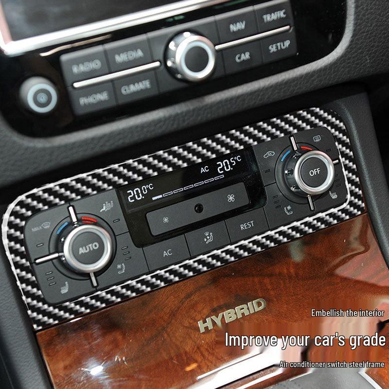 Carbon Fiber AC Knob Frame Decor for Volkswagen Touareg 2011-2018 Interior Upgrade