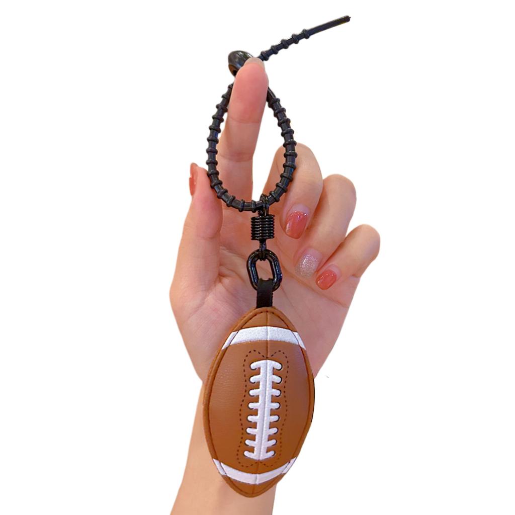 Personalized Keychains Featuring Baseball, Soccer, Basketball, And Volleyball Balls; Leather Bag ; Gifts For Rugby, Soccer, And Sports Enthusiast