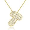 18K Gold 26-Letter Zircon Necklace with Copper Inlay