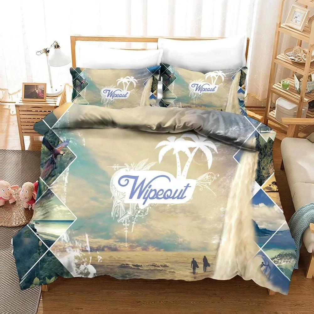 2025 New 3D Print Beach Surfing Bedding Set Scenery Comforter Fashion Modern Duvet Cover Set Home Textile Queen Single Size