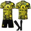 Set Completo Maglia da Allenamento Sportiva Gialla Gesù Brasile 2025-26 con Calzini per Ragazzi Bambini Adulti Kit da Calcio