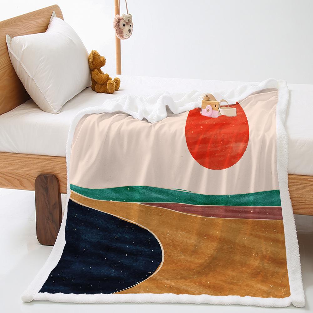 Nordic Style 2D Digital Printing Wish Lamb Wool Crystal Fleece Blanket Blanket Minimum Order