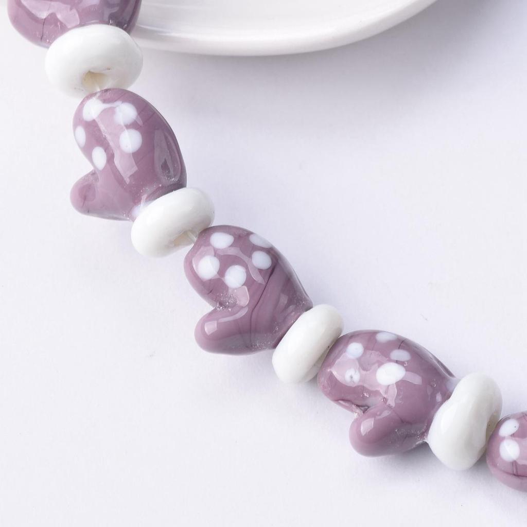10pcs 18x14mm Glove Shape Handmade Lampwork Glass Loose Beads For Jewelry Making DIY Crafts Findings
