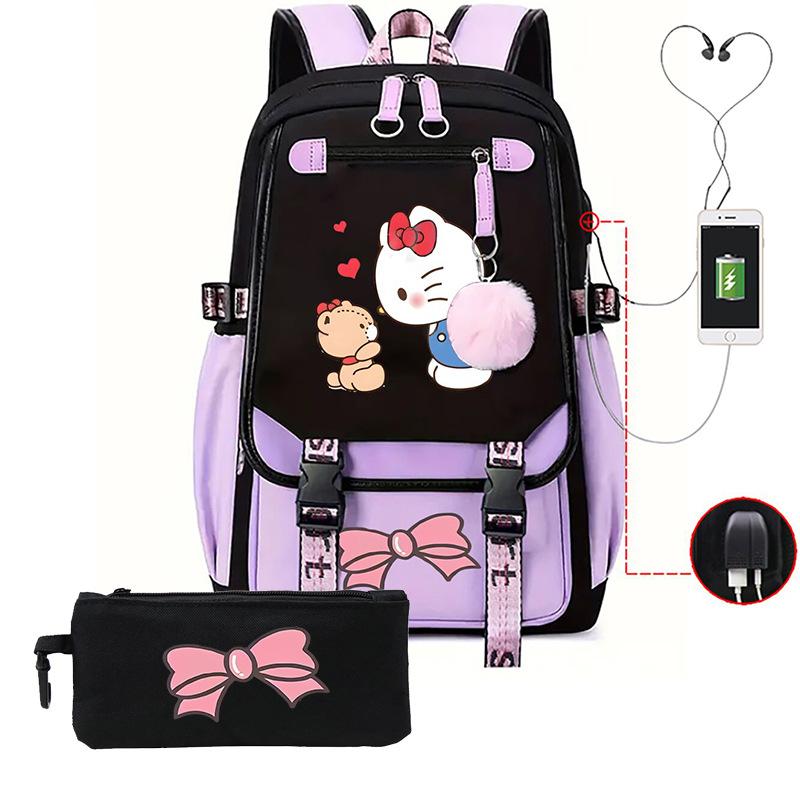 Cute Cartoon Printed Backpack Female Japanese Sweet Small Fresh Primary And Secondary School Student Schoolbag