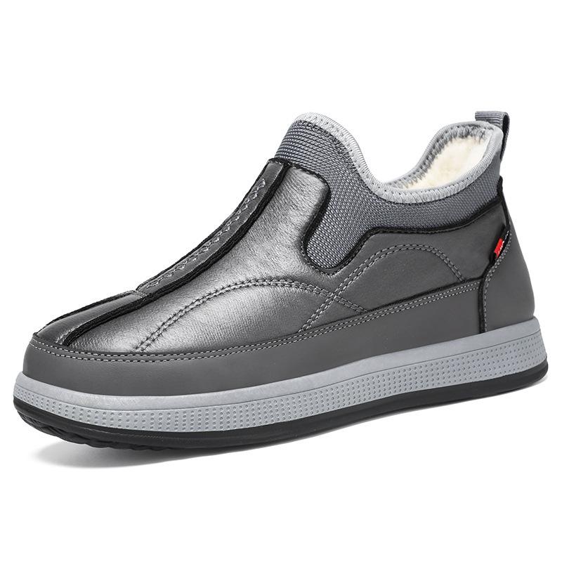

Хлопковые туфли зимние новые мужские хлопковые туфли для улицы повседневные бархатные теплые мужские туфли теплые утолщенные туфли для папы с одной педалью 39 серый