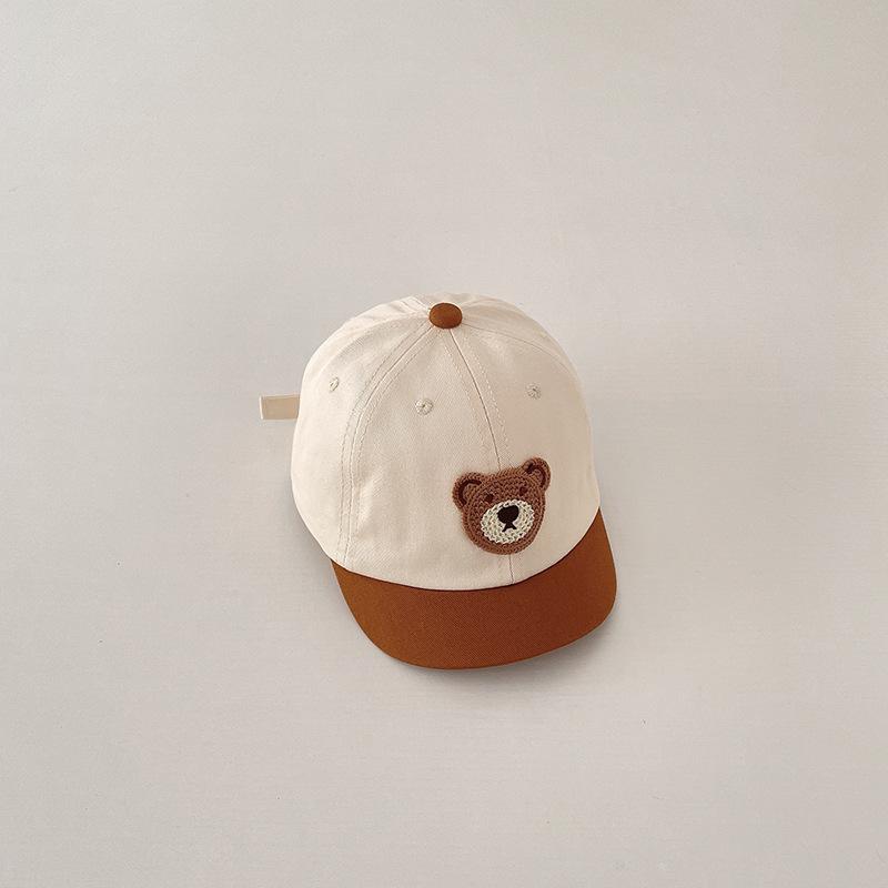 Summer Cute Cartoon Bear Baby Kids Hats Boys Girls Children Outdoor Sunshade Breathable Hats Sun Caps