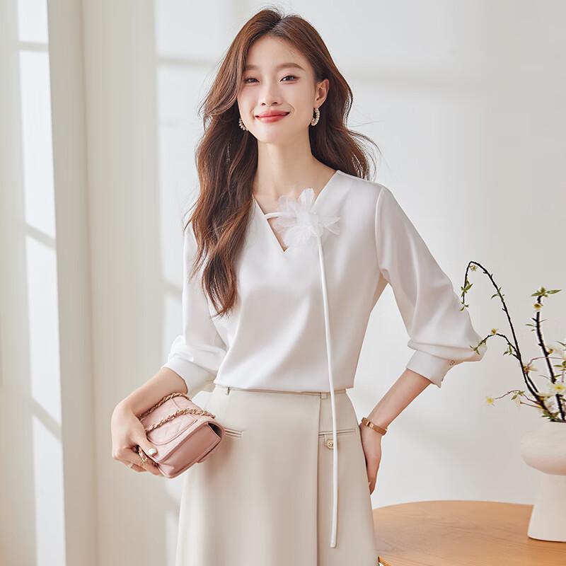 Женская элегантная шифоновая блузка с цветочным принтом XL