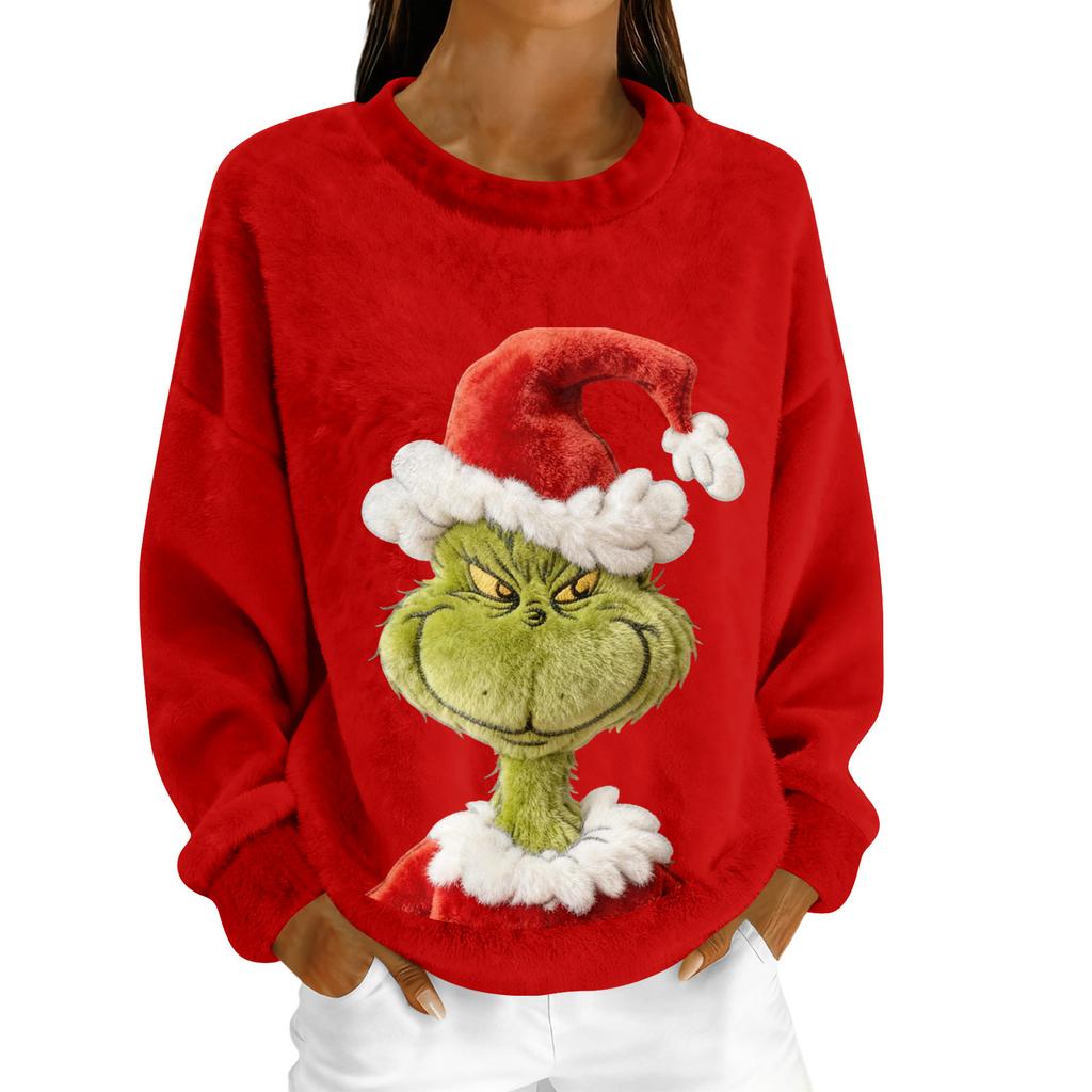 Damen Fleece-Hoodie Langarm Rundhals Lässig Bequem Locker geschnitten Leicht Damen-Hoodie