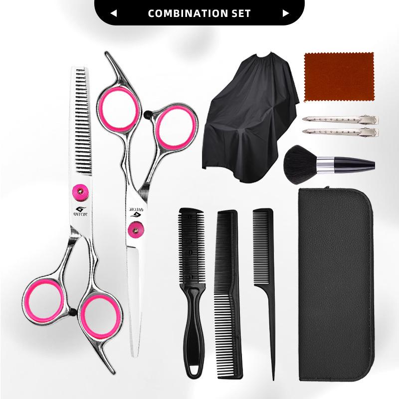 Pink Cap Stainless Steel Professional Barber Thinning Scissors for Bangs and Hair Salon Use