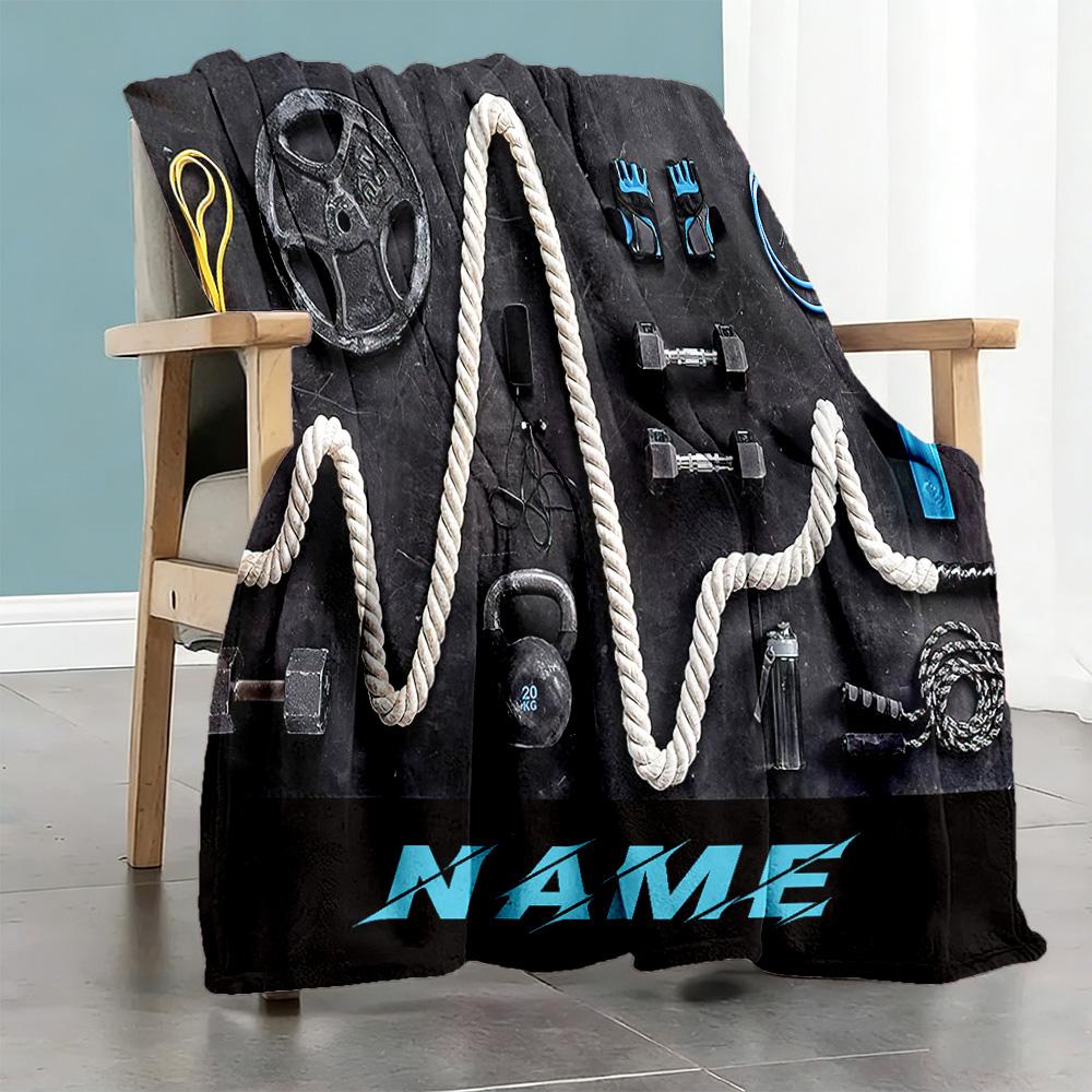 Fitness11 Customize Text Blanket Lightweight Customizable Blanket Comfortable for Nap Sofa Chair Office Chair for All Occasions