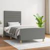 Bed Frame without Mattress Dark Grey 90x190 cm Fabric