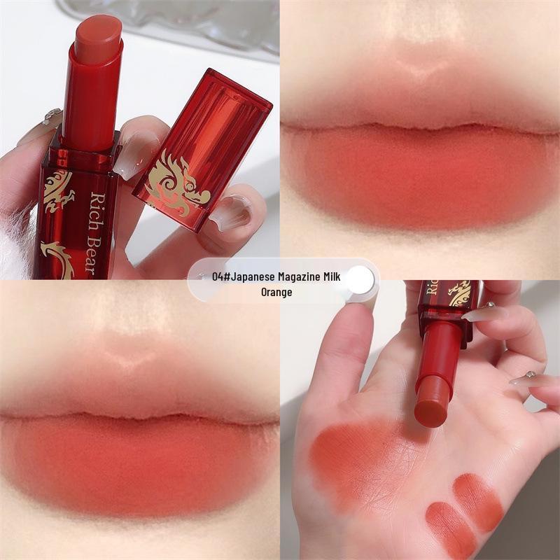 RICH BERA Year of the Dragon Velvet Lipstick: Non-Fading, Non-Stick Lip Gloss for Beauty and Personal Care.