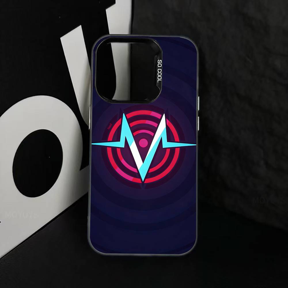 

H-Hazbin V-Vox Phone Case For iPhone 17,16,15,14,13,12,11 Plus,Pro Max,XS,Colored Silver Plated Inside Cover iPhone15plus