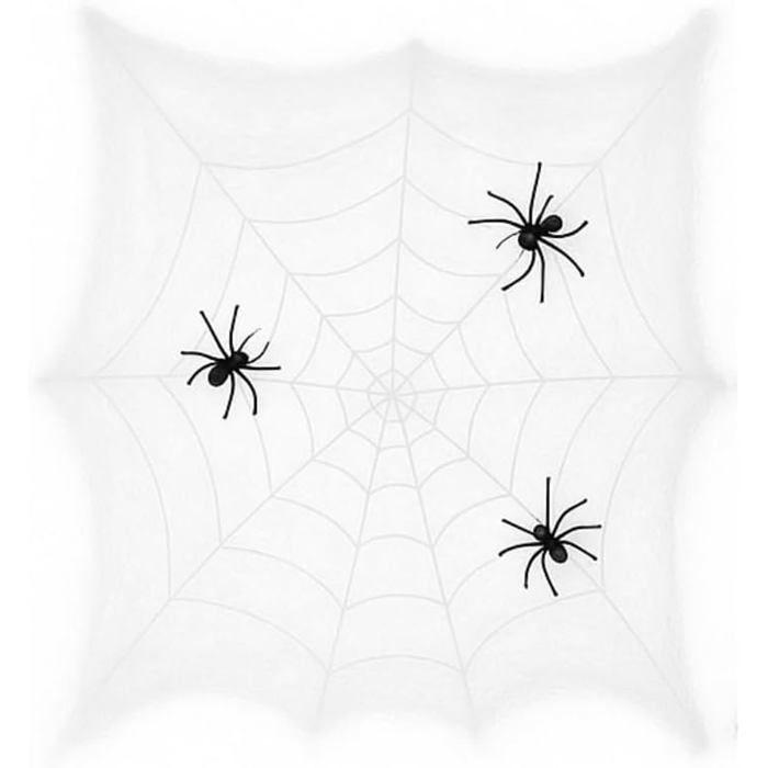Gigantisk Gjenbrukbart Hvitt Spindelvev for Innendørs Halloween-dekorasjon Lett å Sette Opp
