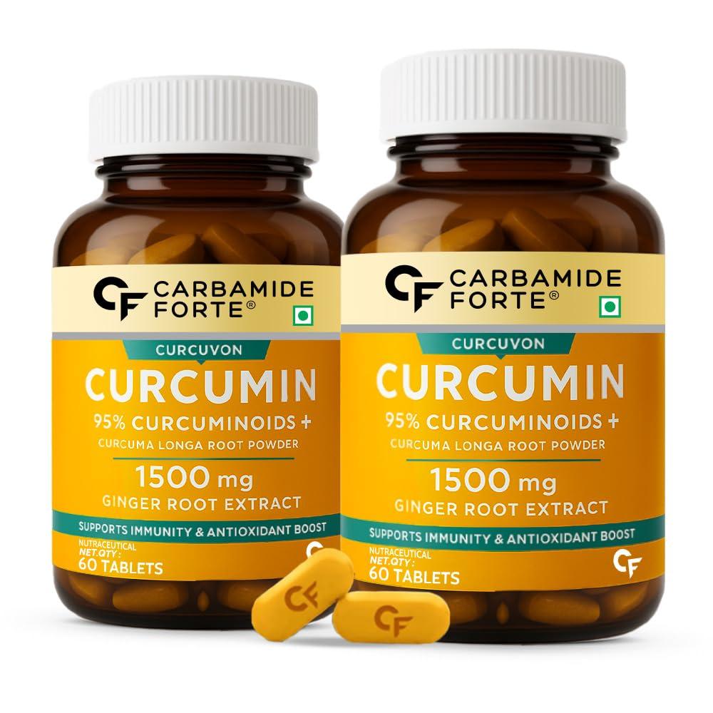 

Carbamide Forte Curcumin With Piperine Tablets 95 Percent Curcuminoids High Absorption Daily Wellness Supplement 60 Veg Tablets X Pack Of 2