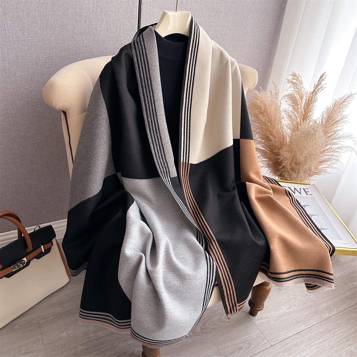 

Autumn Winter Scarf Women Pashmina Shawls And Wraps Cashmere Blanket Warm Thick Stoles For Lady Outdoor Bufanda New Print 185 65cm