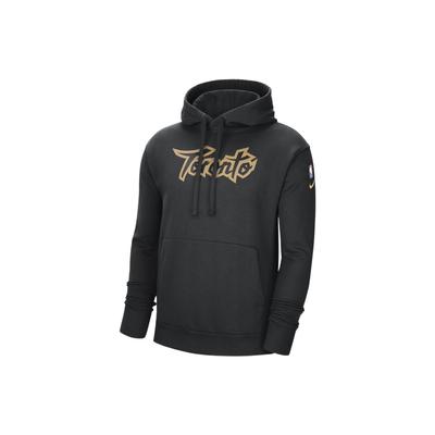 Nike Felpa con cappuccio pullover da uomo in colore unito con logo e fodera in pile Nera DB2340-010
