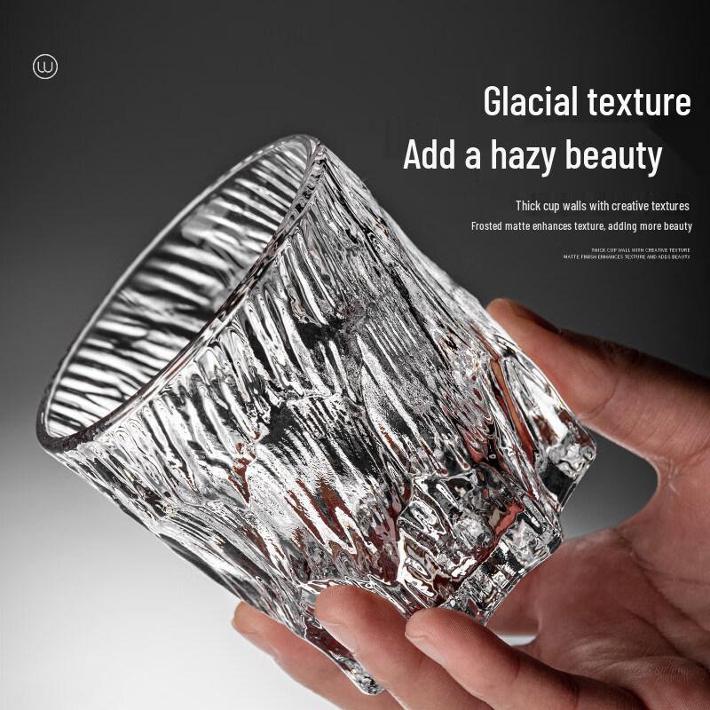 ZISIZ Retro Embossed Glacier Glass Water Cup