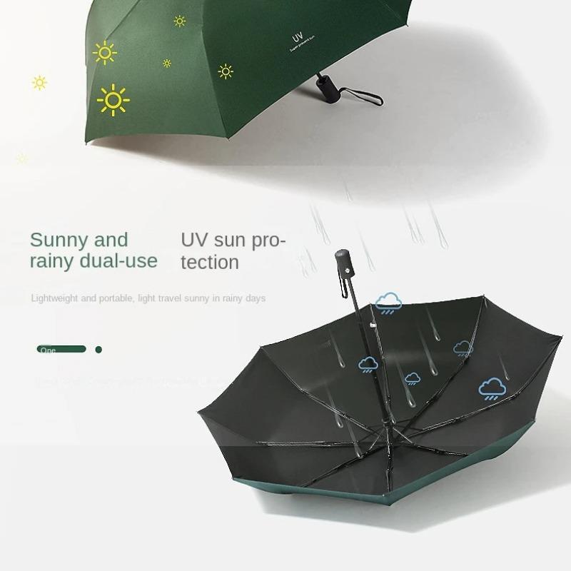 8 Ribber Reise Regn Solparaplyer Vindtett Flerfarget reiseparaply Automatisk åpning og lukking