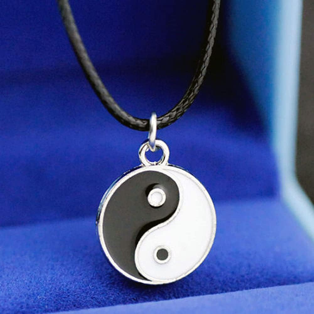 Yin Yang Pendant Necklace for Mens - Adjustable Cord Necklace
