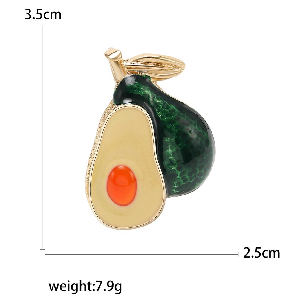 Cartoon Cute Fruit Temperament Blazer Collar Pin, Fashion Creative Rhinestone Avocado Brooch Silk Scarf Buckle