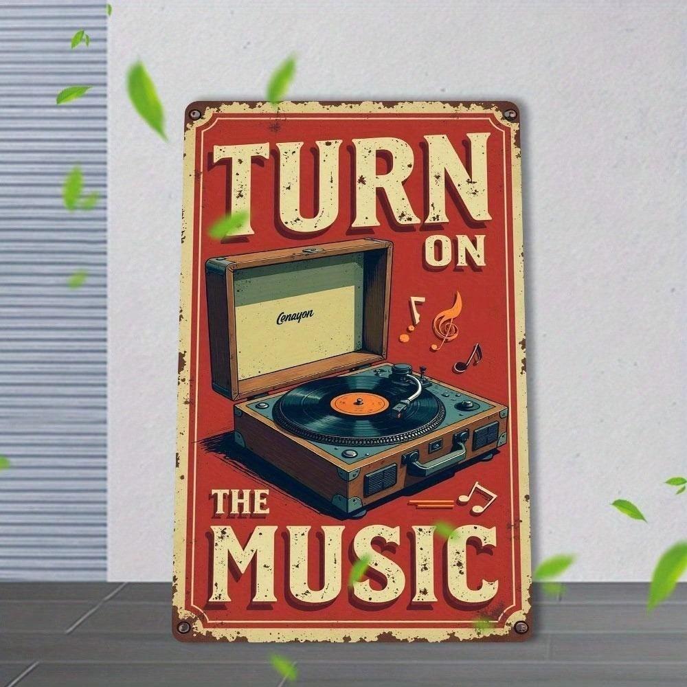 Blechschild 8x12 Zoll Retro Musik Metall Wanddeko für Bar Cafe Zuhause