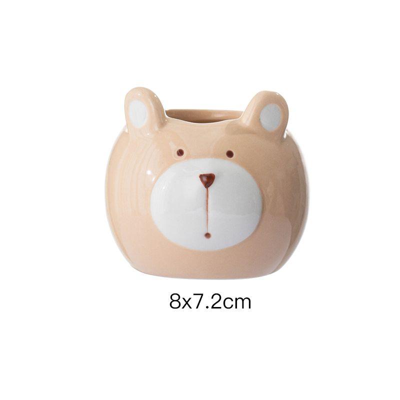 Cartoon Animal Cat Dog Ceramic Vase Small Plant Potted Plant Office Desktop Cat Dog Vase Gift Living Room Countertop Decoration