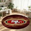 San Francisco 49ers Printed Round Crystal Velvet Rug Soft Non Slip Floor Carpet For Bedroom Holiday Gift