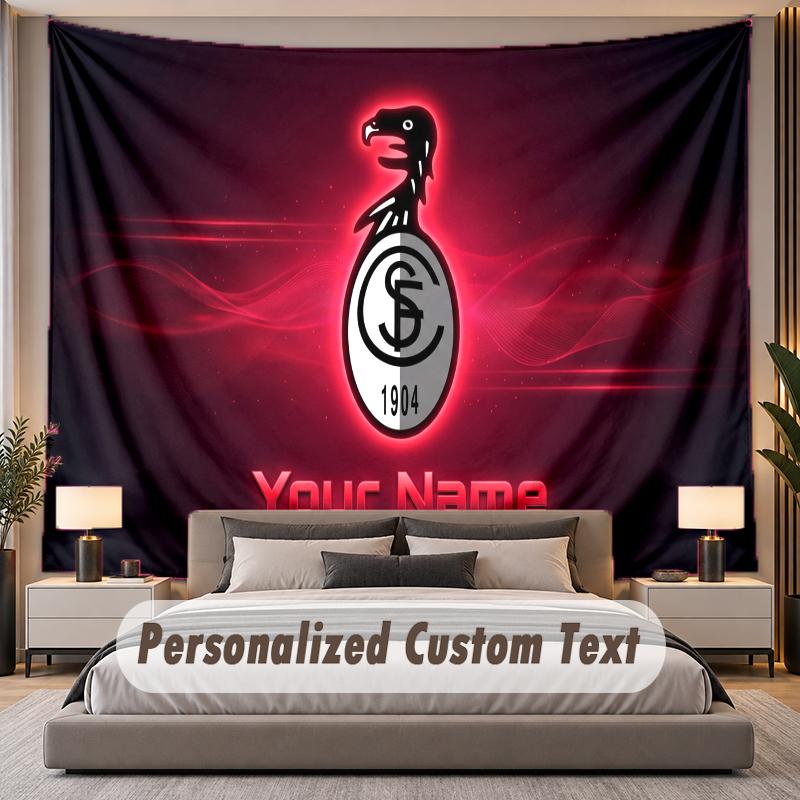 Custom Name Text Tapestry SC Freiburg Personalized Polyester Wall Tapestry For Bedroom And Room