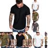 Men Solid Color Slim Fit O Neck Short Sleeve Muscle Tee Shirt Casual Tops Shirts