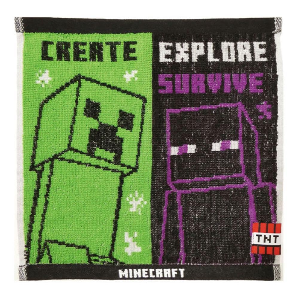 K Company Minecraft Jacquard Mini Towel Creeper Enderman H25 x W25cm - & MCT-JM2-CE
