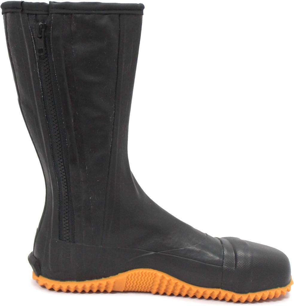 Rikioh Waterproof Rubber Tabi Socks with Zipper, Steel Core, Black, Toe Crotch, and Side Reinforcement, GT-02S (Medium)