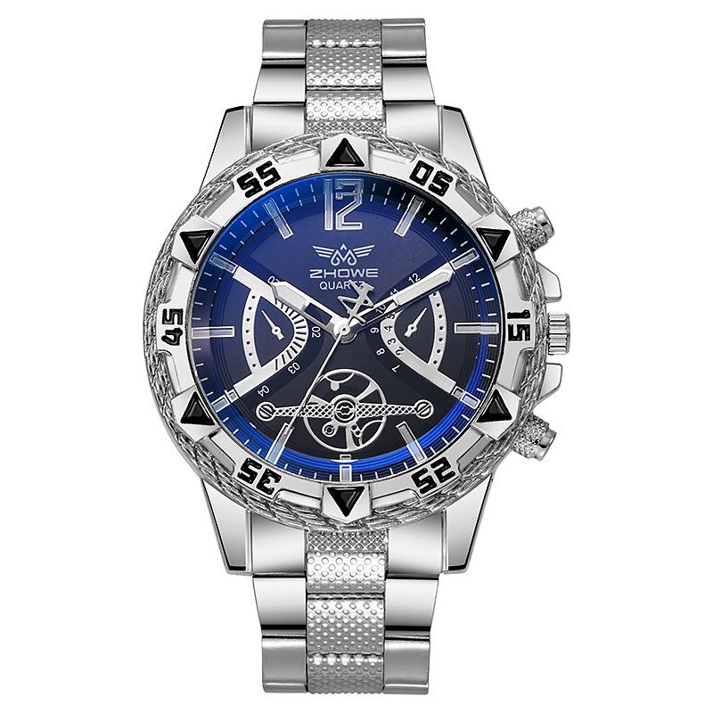 Men's Trendy Quartz Wristwatch with Large Numbers & Alloy Case