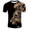 Cool Lion Graphics T Shirts Summer Fashion Short Sleeve 3D Animals Printed Mens T-shirts Casual Streetwear Oversized Tees Tops