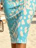 Turquoise Beige Abstract Leopard Print One Shoulder Bodycon Party Dress Beach Vacation Bodycon Midi Dress
