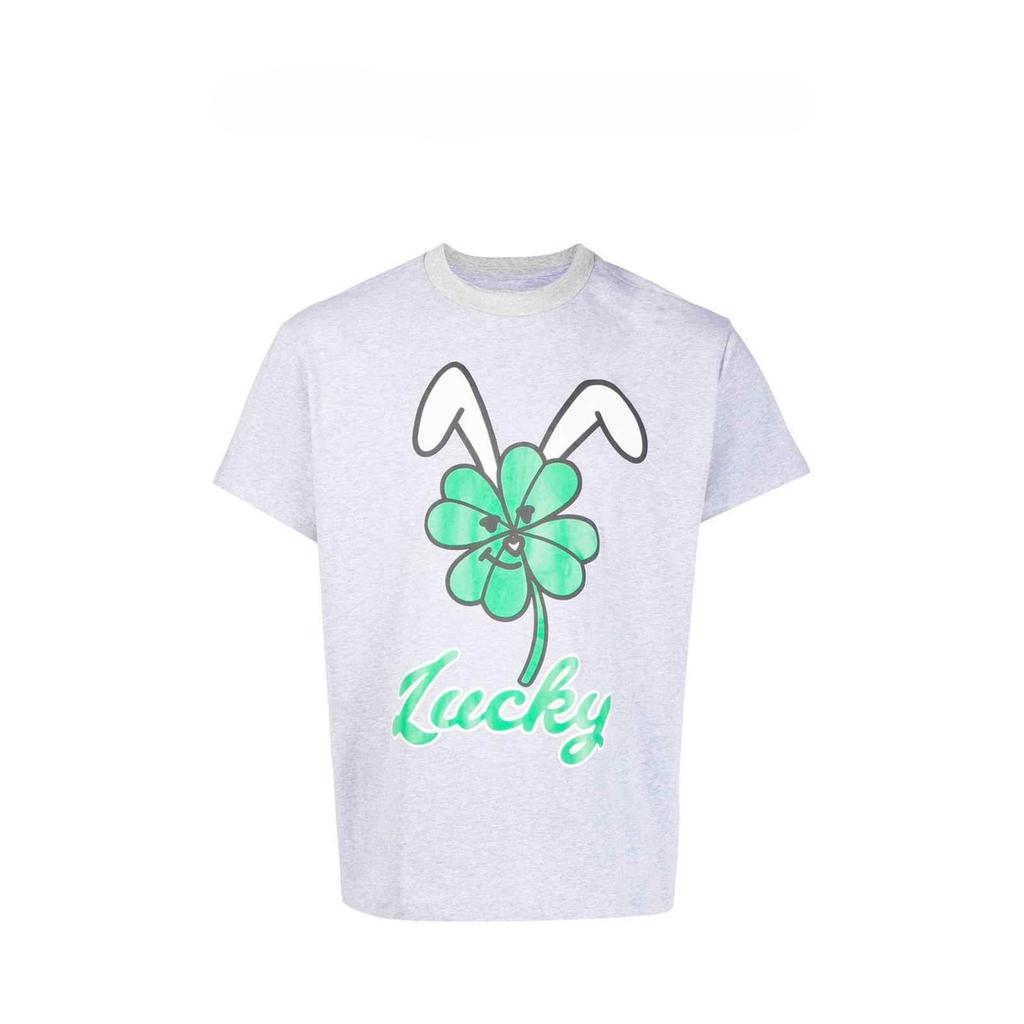 London Fashion Brand New High-end Street Natasha Zinko Unisex Bunny Print Men's T-shirt Pure Cotton Short Sleeve