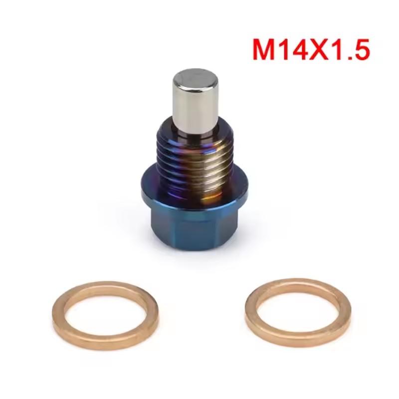 Titanlegierung Magnetischer Ölablassschraube Ölwanne Mutter M12x1.25 M12x1.5 M12x1.75 M14x1.5 Wiederverwendbar Magnetismus 5000 Gs