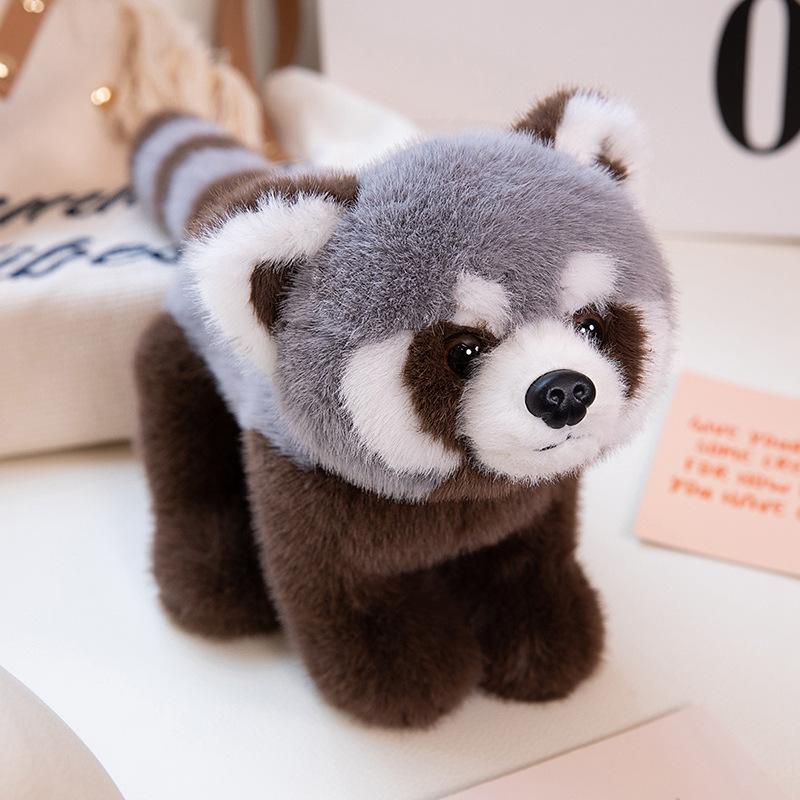 Cartoon Simulation Lying Down Little Raccoon Doll Plush Toy Raccoon Doll Children Soothing Rag Doll Birthday Gift