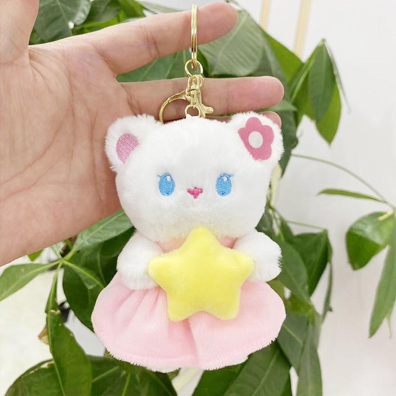 Cute Bear Cartoon Plush Toy Keychain With Short Fur For Kids And Gifts Adults