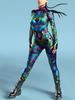 Mehrfarbiger Druck Feier Party Damen Kinder Regenbogen Sexy Skinny Jumpsuit Tragen Onesie Cosplay Kostüm Elastische Bodysuits Strampler
