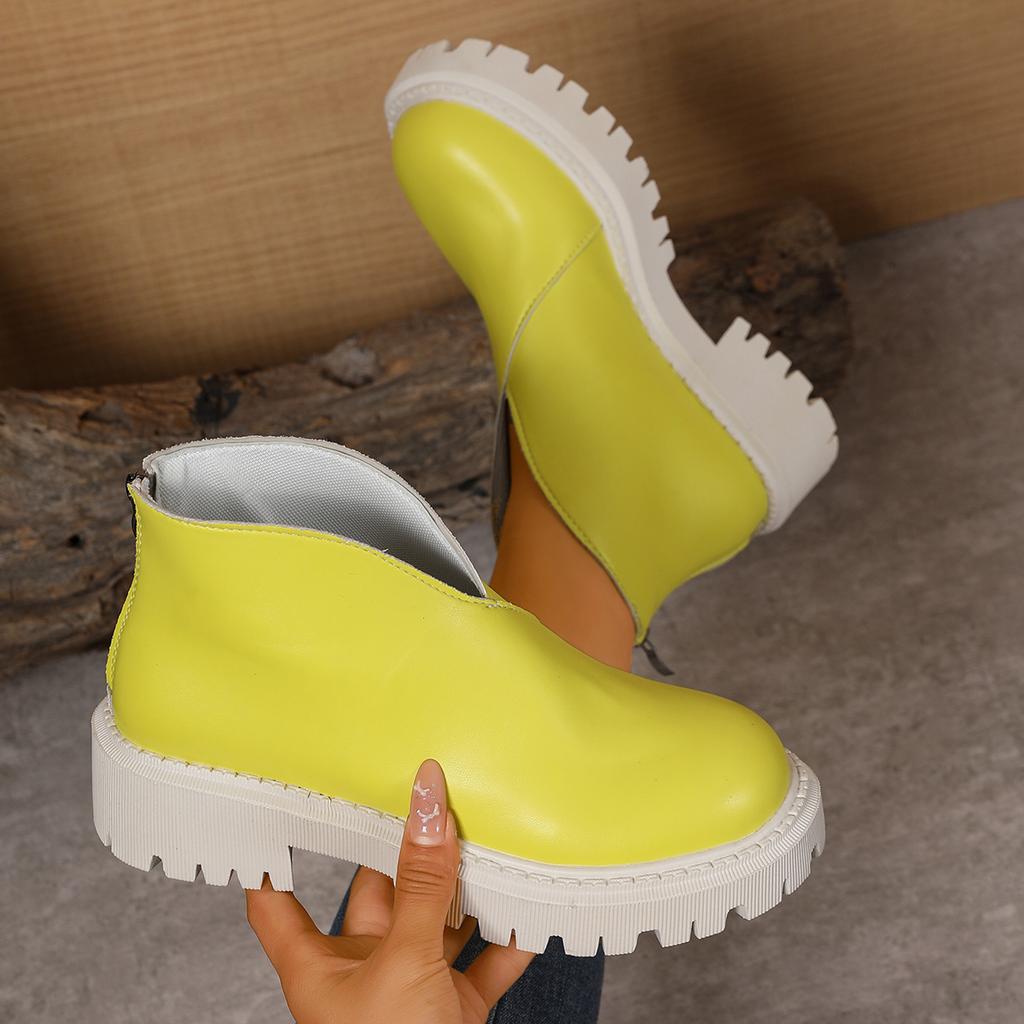 Women Boots Comfortable Large Size Ankle Bootie Round Head Chunky Heel Short Boots Women Fashion Spring Autumn New Female Shoes